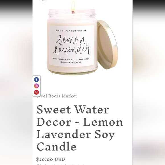 This is a Sweet Water Decor No. 38 Lemon Lavender soy wax candle. - Picture 3 of 3